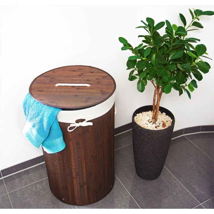 Wäschekorb Bambus rund – Bild 2