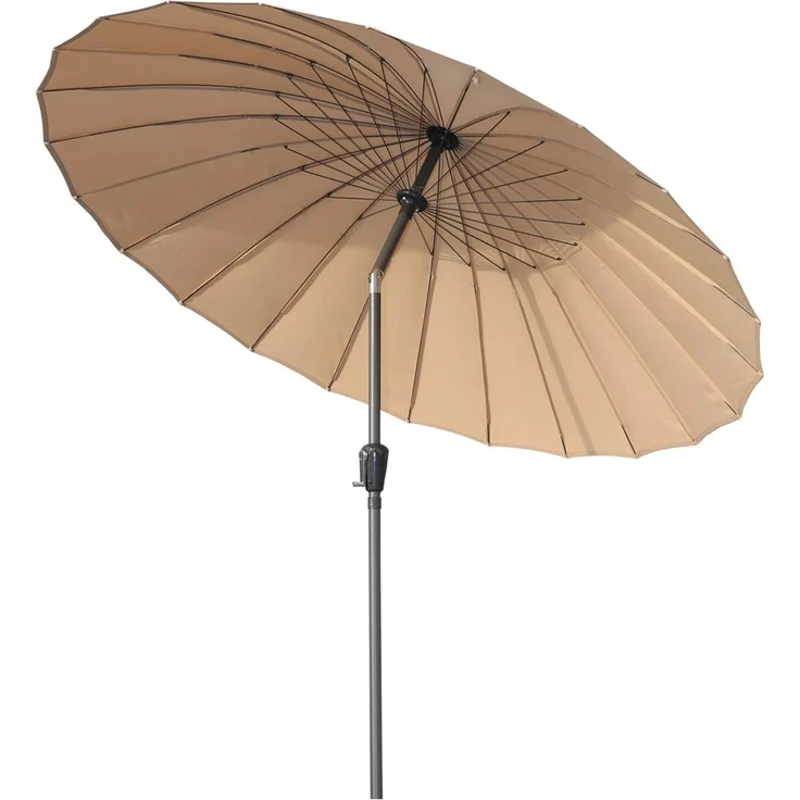 Angel Living Sonnenschirm Terrassenschirm Ø 250cm, Rund Shanghai Stil, UV-Schutz 50+, mit Kurbel, ideal für Garten, Terrasse, Hof und Pool – Bild 1