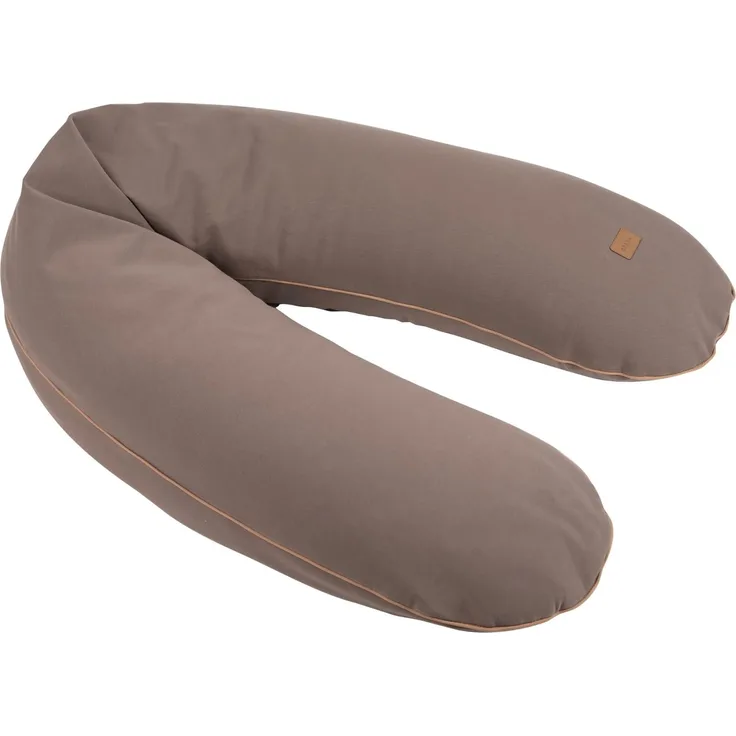 BÉABA, Schwangerschafts- & Stillkissen XXL 180 cm, multifunktionales Mutterkissen, Ganzkörperstütze, geräuschlose Mikroperlen, abnehmbarer Bezug & waschbar, OEKOTEX, French Terry, Mocha