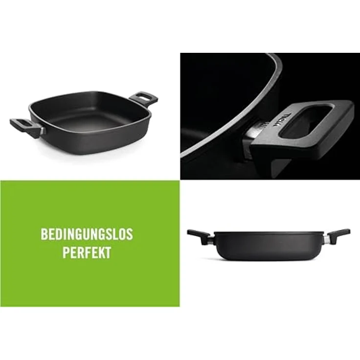 WOLL Servierpfanne Titanium Nowo Universal‑Pfanne 28 × 28 cm (~6 l), Titan‑Hartversiegelung, Aluminium‑Titanium‑Guss, alle Herdarten inkl. Induktion, spülmaschinen‑ & backofenfest bis 250 °C, schnitt‑ & abriebfest, verstärkter Schüttrand, 2 – Bild 2