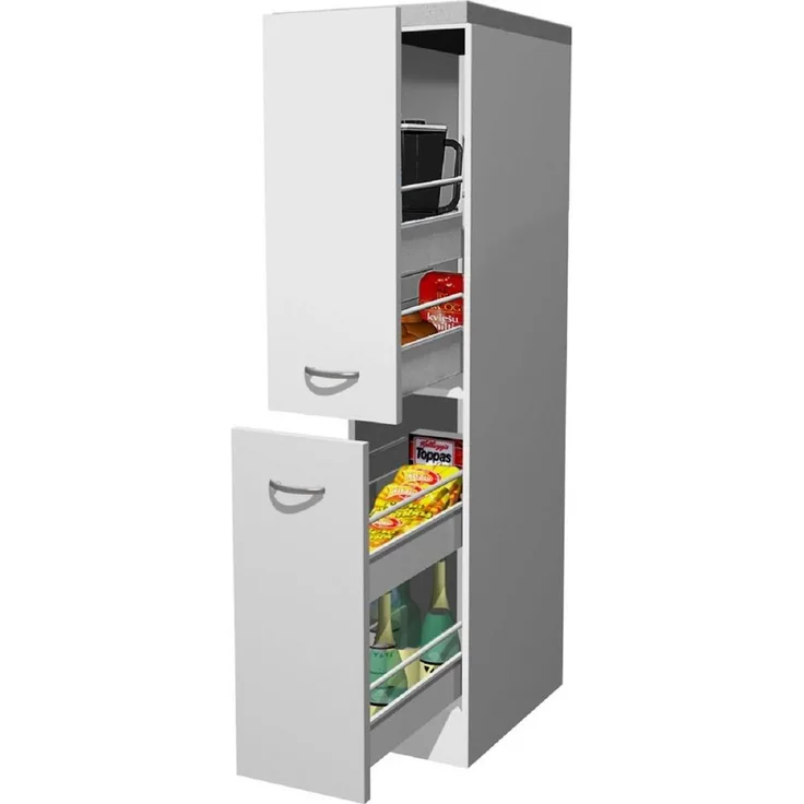 Flex-Well Apothekerschrank Demi Apothekerschrank Küche - 30 cm breit - Weiß – Witus