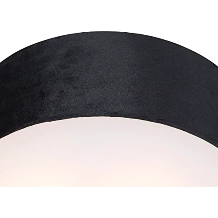 Qazqa Drum Deckenleuchte, 2-flammig in Schwarz Gold, 30cm, dimmbar, ideal für Flur, Küche, Wohnzimmer und Schlafzimmer – Bild 3