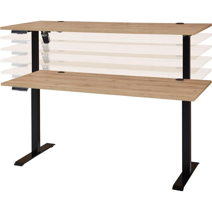 Höhenverstellbarer Schreibtisch SONOS Altesche furniert - 160 x 77 cm – Bild 2