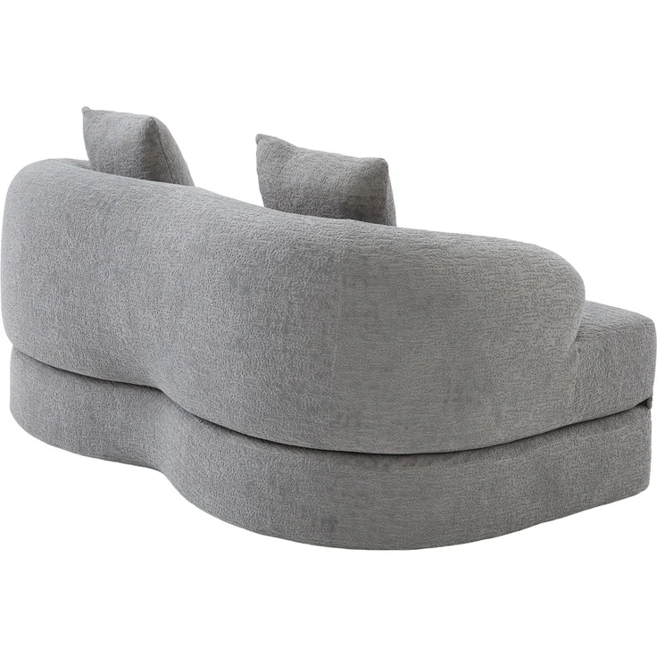 ZUBALIYA Schlafsofa 84x65 cm, mit LED - Beleuchtung, mit Chenille - Bezug, modular aufgebaut, mit Schaumstoffpolsterung, Hellgrau – Bild 18