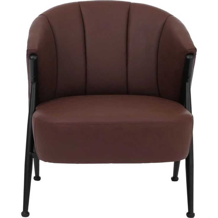 Sessel HWC-P30, Polster-/Cocktail-/Clubsessel Lounge Chair Vintage Retro Industrial Metall Kunstleder ~ rostrot – Bild 5