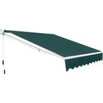 2,5 x 2 m Gelenkarmmarkise mit UV- & Wasserbeständigem Material & Kurbel Grün