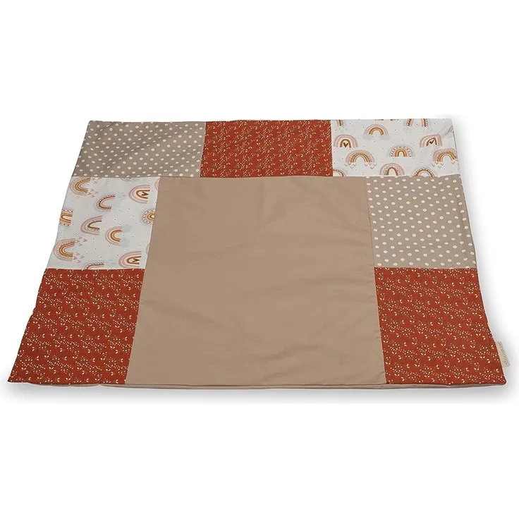 ULLENBOOM ® Wickelauflagenbezug 75x85 cm Regenbogen (Made in EU) - abnehmbarer Bezug für Wickelauflage 85x75, Baby Überzug für Wickelunterlage aus Baumwolle, Wickelbezug für Wickeltisch