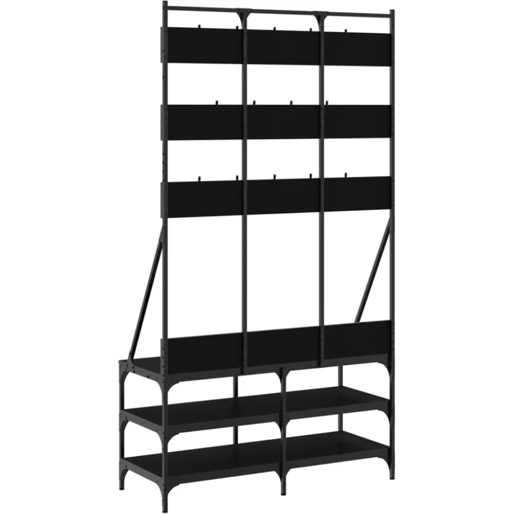 vidaXL Kleiderständer mit Schuhablage Schwarz 100x40x184 cm 837857 – Bild 6