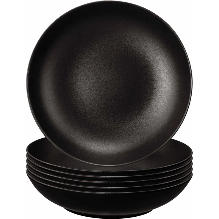 Seltmann Weiden Liberty Velvet Black Suppenteller ø 21,2 cm 6er Set – Bild 1