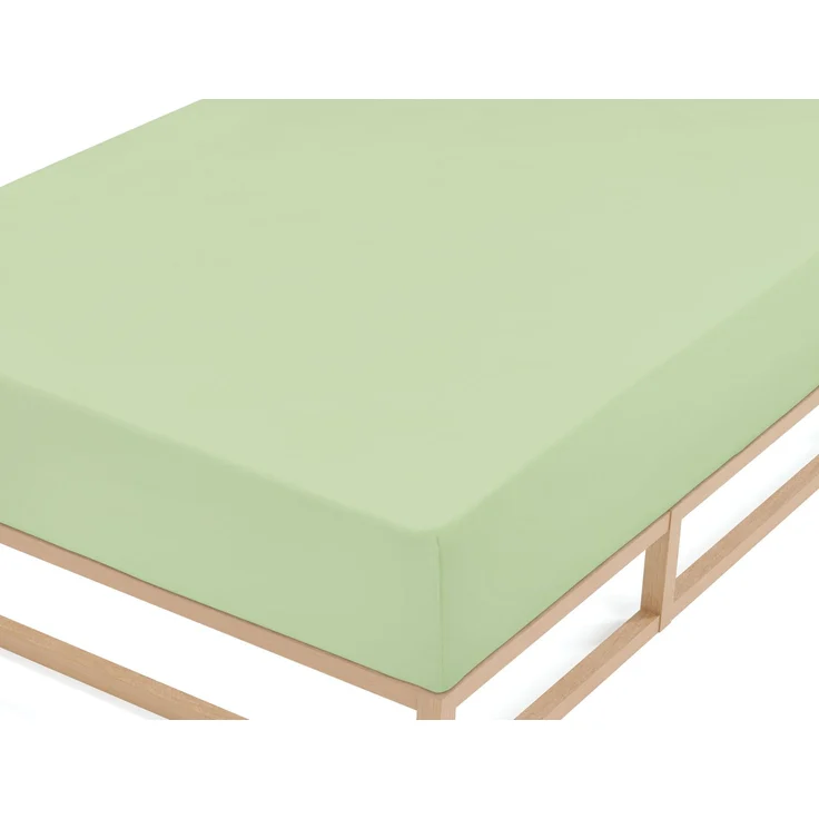 biberna Feinbiber-Spannbetttuch 0002744, pistaziengrün, 1x 140x200 cm - 160x200 cm – Bild 1