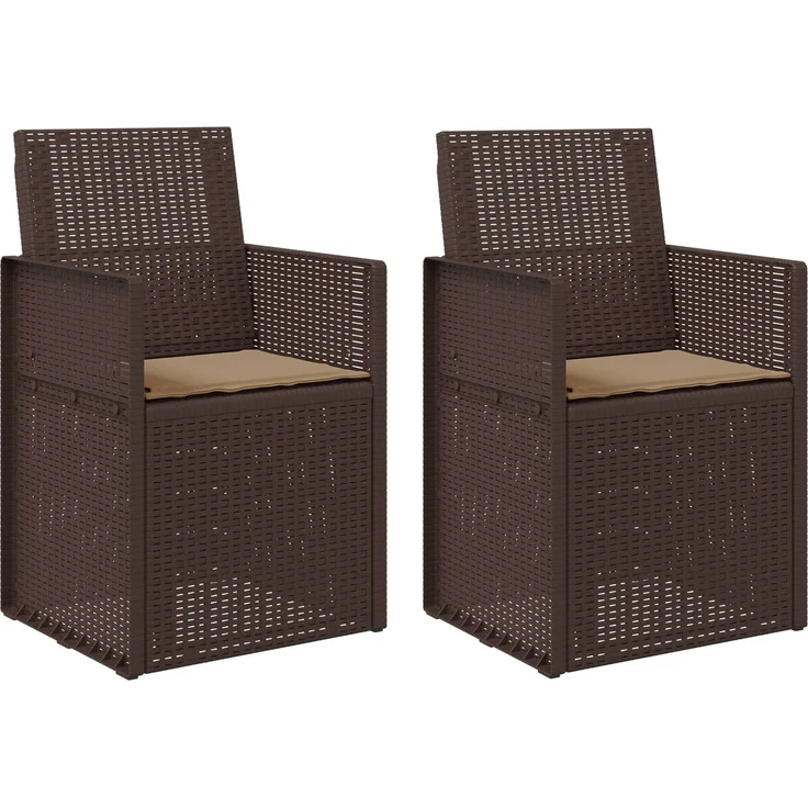 vidaXL Garten Esszimmerstühle 2 stk. Braun und Taupe PP 899991 – Bild 2