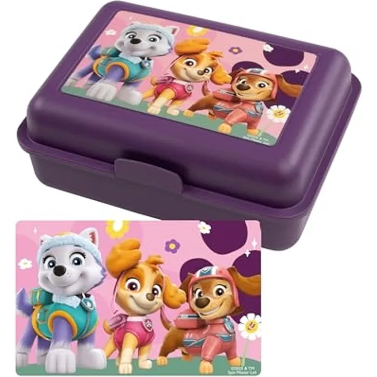 United Labels® Lunchbox Paw Patrol Brotdose Skye, Everest und Zuma Lunchbox mit Trennwand, Kunststoff (PP)