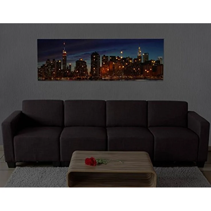 LED-Bild, Leinwandbild Leuchtbild Wandbild, Timer MVG-zertifiziert ~ 120x40cm New York, flackernd – Bild 3