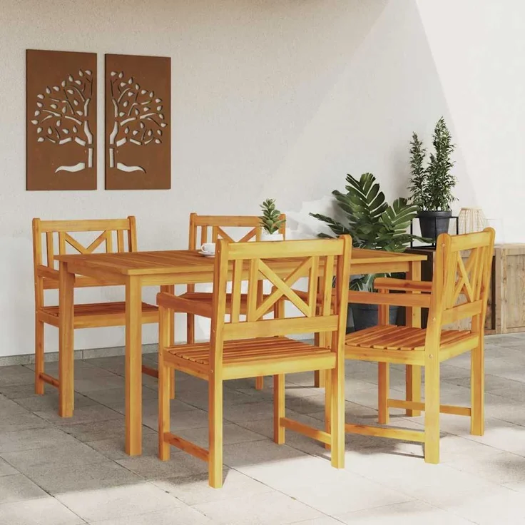 vidaXL Gartenstuhl 4 pcs 56 x 56 x 90 cm Massivholz Akazie 3324846 – Bild 2