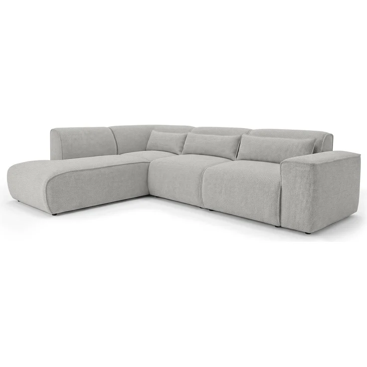 AX LIVING Wohnlandschaft mit Schlaffunktion Ruyam Schlafsofa Hellgrau L – Bild 4