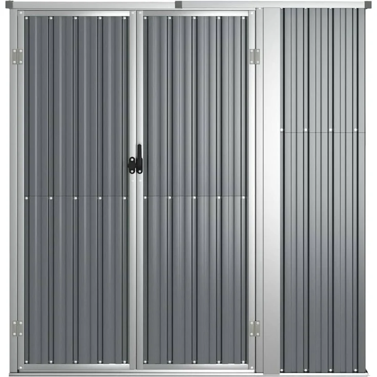 vidaXL Gerätehaus Grau 161x89x161 cm Verzinkter Stahl 316210 – Bild 5