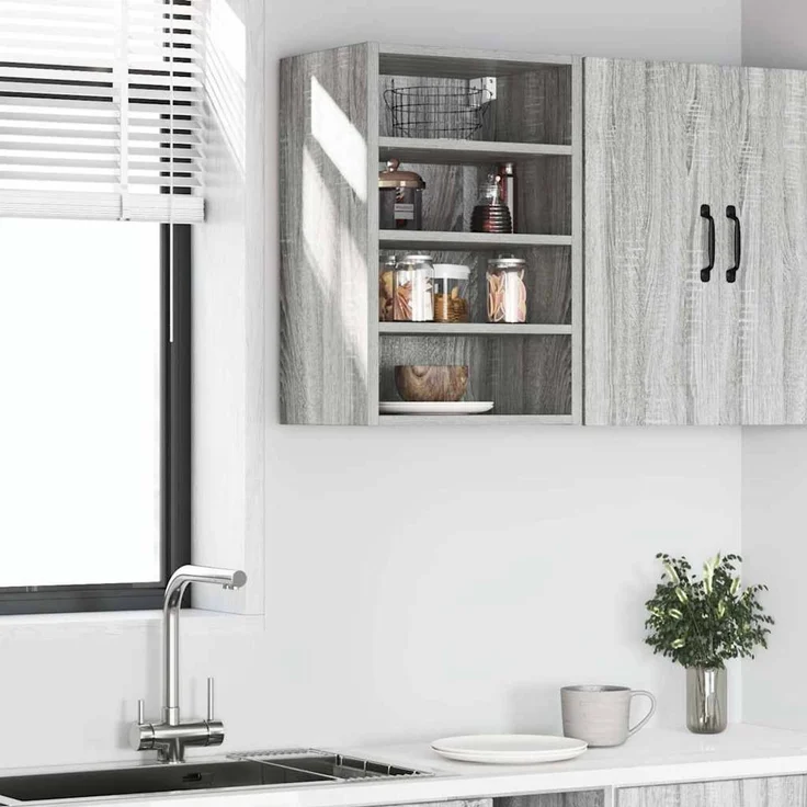 vidaXL Hängeschrank Riga Grau Sonoma 40x29,5x60 cm Holzwerkstoff 854180 – Bild 3