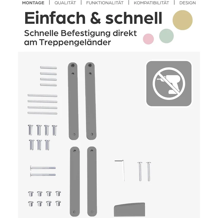 Geuther 0036ZK+ Zusatzklemmen für Treppenschutzgitter Türschutzgitter Türgitter einfache Montage Babygitter ohne Bohren sichere Befestigung langlebige Qualität Grau – Bild 2