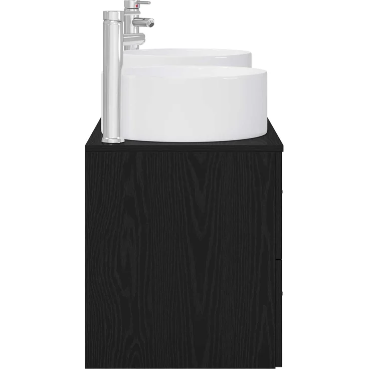 vidaXL Badezimmerschrank-Set 3 stk. Schwarz 129 x 44,5 x 80 cm 3405956 – Bild 6