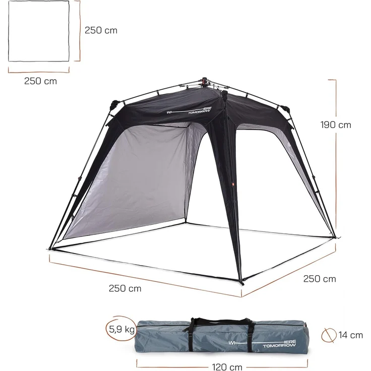 Lumaland 'Where Tomorrow' Pavillon, Polyester, 250 x 250 x 190 cm, Schwarz – Bild 9