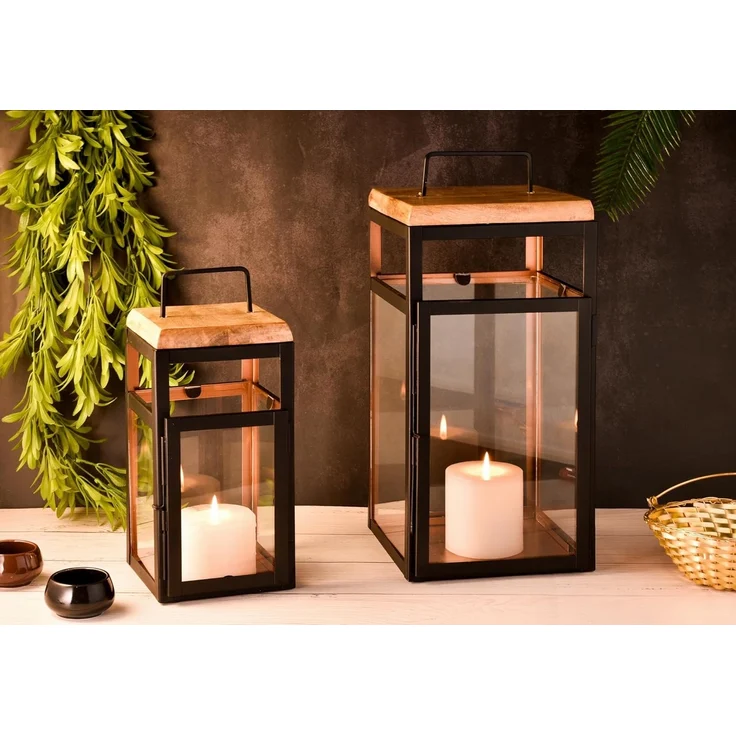 Marrakesch Orient & Mediterran Interior Kerzenlaterne 2er Set Skandinavisches Design Balkon Garten Windlicht Laterne Vejle (2 St), Handarbeit – Bild 7