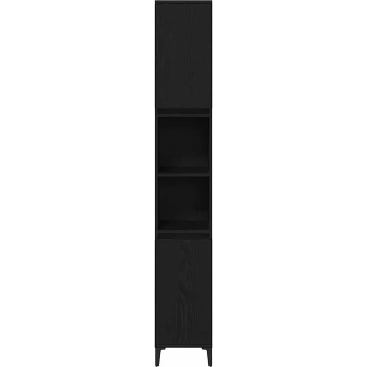 vidaXL Badezimmermöbel-Set Wandmontiert 3 pcs Schwarz Eichen-Optik 3333089 – Bild 7