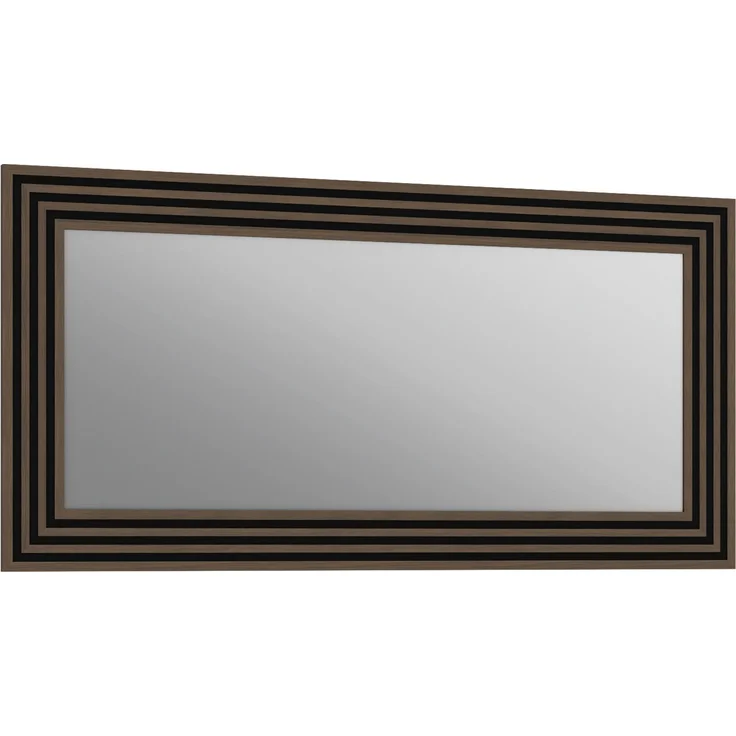 Forte EUFEMIUS Spiegel 120, moderner Spiegel mit gefrästem Rahmen, Dunkelbraun|Schwarz Eiche Holzdekor, 120 cm breit x 60 cm hoch x 1,6 cm tief – Bild 3