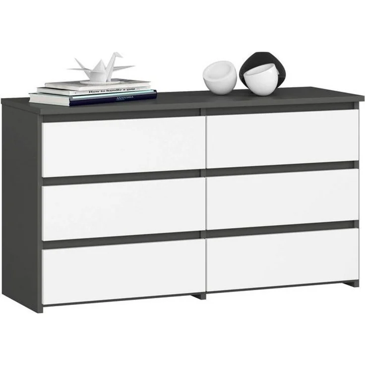 Raumhirsch Furniture Kommode Elegante Kommode in graphitgrau - Praktisches Sideboard - 6 Schubladen, (viele Farbvarianten - Maße: 100 x 57 x 35 cm) - Hochwertig & stabil – Bild 4