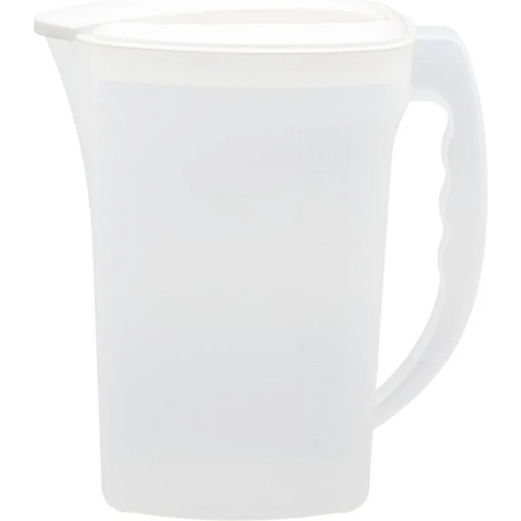 Engelland Wasserkrug Getränkekkrug mit Füllskala und abnehmbarem Deckel, (Vorteils-Set, 1-tlg, 2 Liter Fassungsvermögen je Krug), BPA-frei, frostbeständig, spülmaschinengeeignet, Kühlschrankkrug