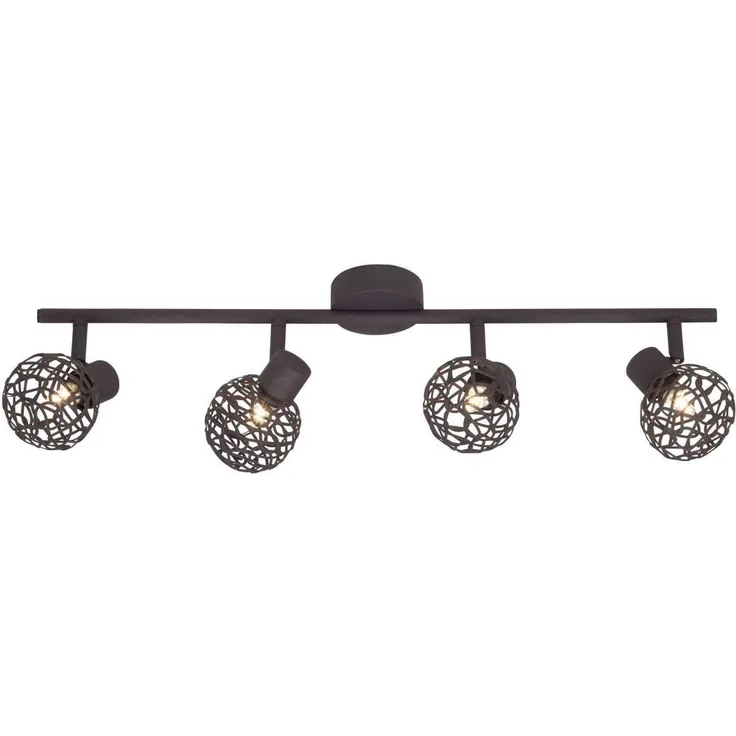 BRILLIANT Lampe Virgo Spotrohr 4flg braun | 4x QT14, G9, 33W, geeignet für Stiftsockellampen (nicht enthalten) | Köpfe schwenkbar