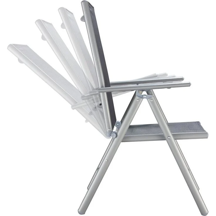 MERXX Balkonset Lima, (3-tlg, 2x Klappsessel, 1x Ausziehtisch 65(130)x65 cm), pulverbeschichtetes Aluminium, aus 100% Polyester, für 2 Personen – Bild 2