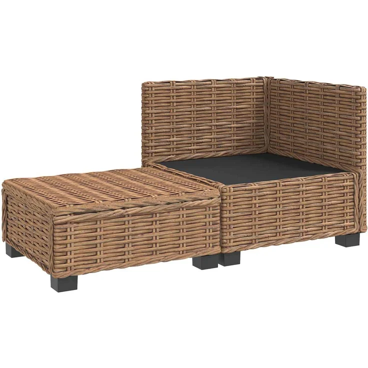 vidaXL 2 Stk. Rattan-Lounge-Set mit Kissen GENDT Naturrattan Natur 42034403 – Bild 4