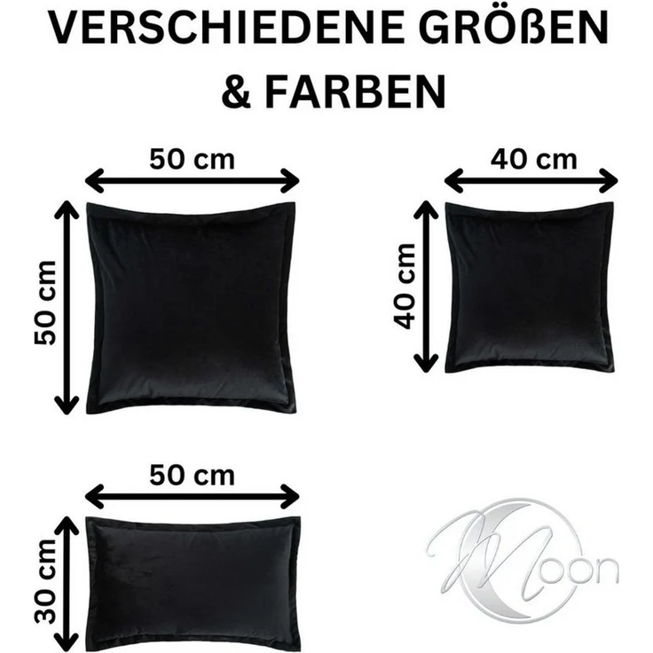 MOON Heimtextilien Kissenhülle 2er Pack 40x40 cm Kissenbezug edle Samt Optik Moon Flora – Bild 4