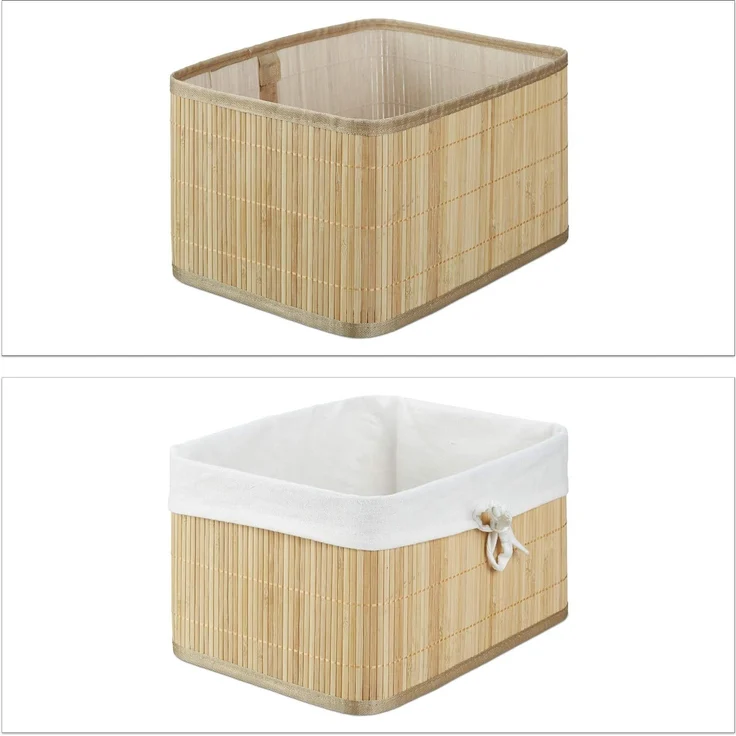 Relaxdays Aufbewahrungskörbe 4er Set Bambus – Bild 6