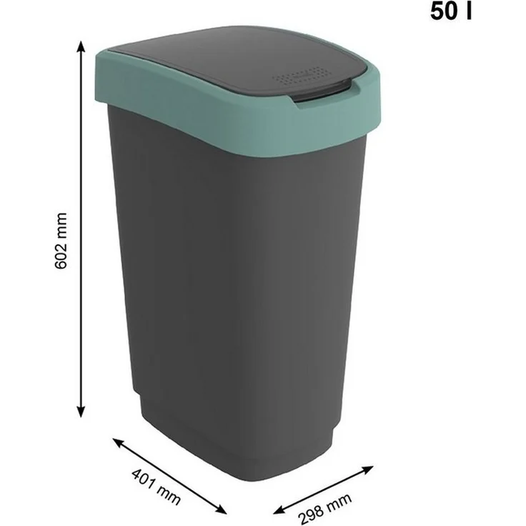 Rotho Swingeimer Twist 50 L schwarz misletoe green – Bild 3