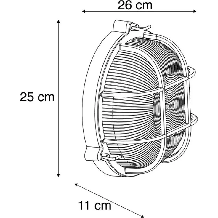 Qazqa Außen-Wandleuchte Nautica, ohne Leuchtmittel, E27, Schwarz, Industrie, Aluminium, 1-flammig – Bild 2