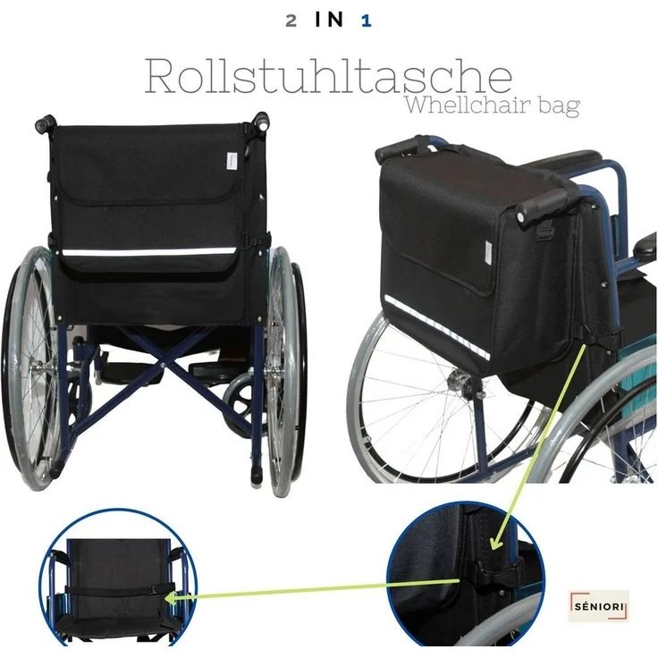 Seniori Aufbewahrungstasche SENIORI Rollator / Rollstuhl Tasche Rollatortasche Rollstuhltasche, 2. Schwarz_Classic – Bild 2