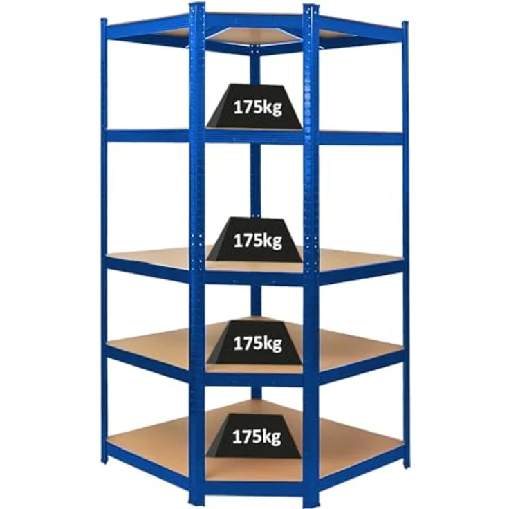 PROREGAL Eckregal Ragnar 1x: 180 x 90 x 60 cm Blau Fachlast 175kg, Kellerregal, Steckregal, Garagenregal, Lagerregal – Bild 2