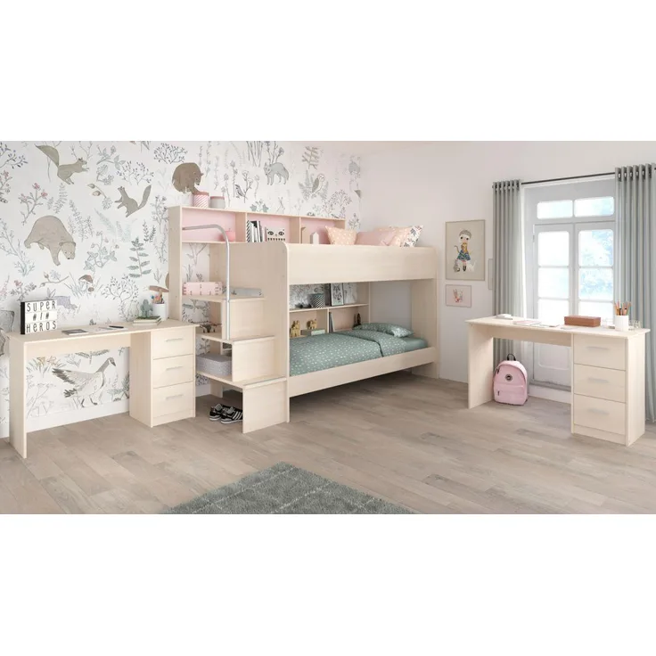 Parisot 'Bibop' 3-tlg. Kinderzimmer-Set mit 2 Schreibtischen