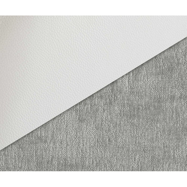 Drehstuhl Zoa-Flex Materialmix Echtleder Weiß-Silbergrau Kreuzgestell breit Weiß 360° drehbar Wippfunktion Taschenfederkern – Bild 3