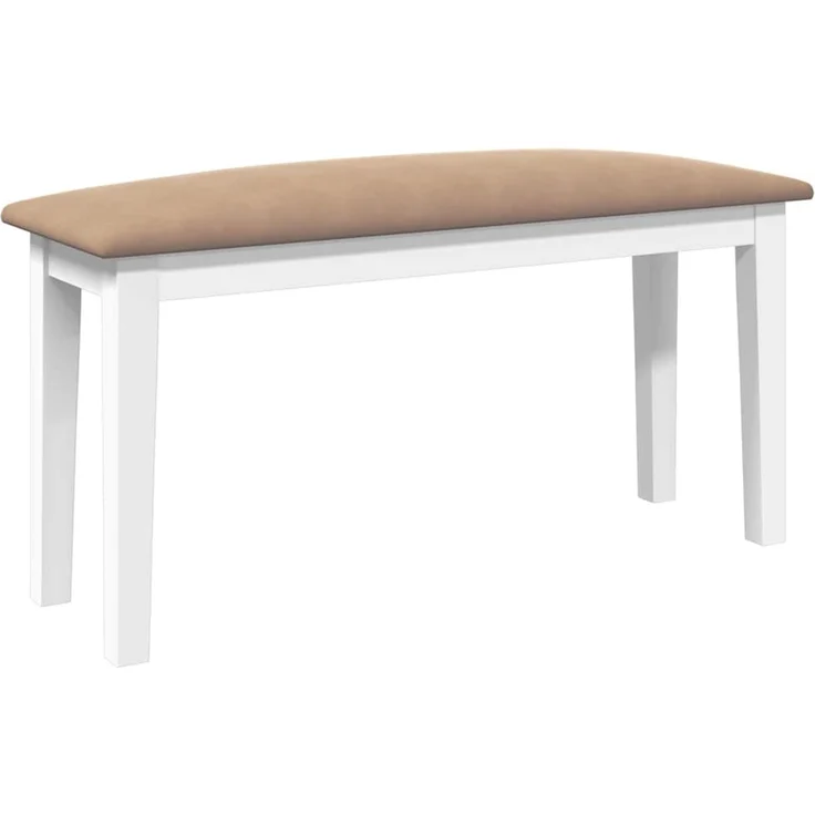 vidaXL Bank 90 cm Weiß Massivholz Gummibaum 4102600 – Bild 2