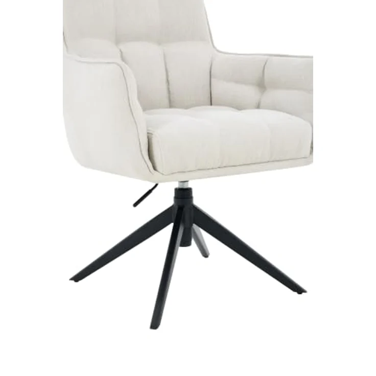 Hela Tische, Armlehnstuhl Polsterstuhl Pomba, Webstoff Beige, 360° drehbar, Sitzhöhenverstellung, Federkorb, 4-Fuß Gestell, 140kg belastbar – Bild 8