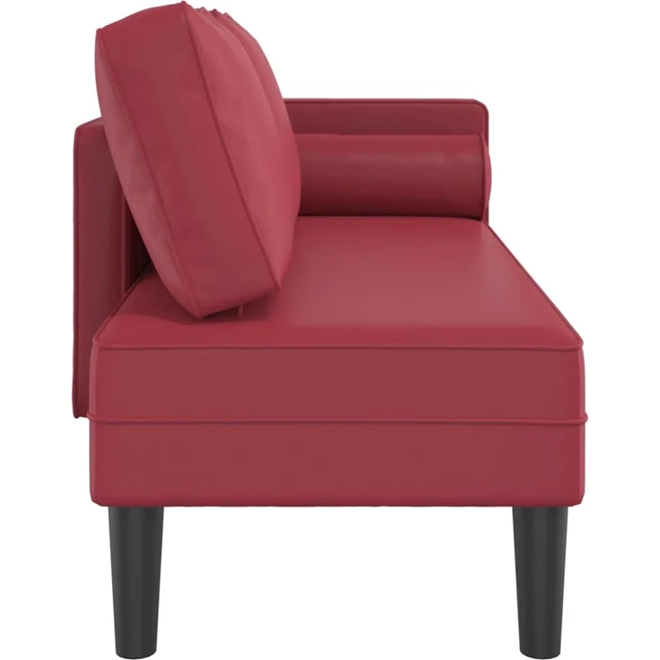 vidaXL Chaiselongue mit Kissen Weinrot Kunstleder, 116,5 x 62 x 57,5 cm – Bild 4