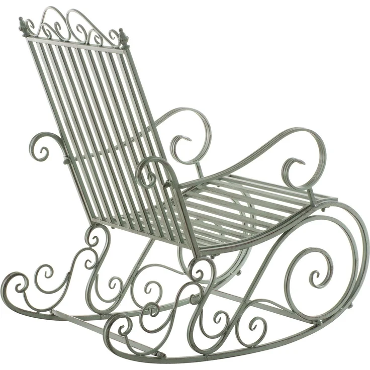 Schaukelstuhl ANNA Antik Outdoor - 56x90x94cm, Metall, Antik-Grün | Gartenstuhl Liegestuhl Relaxstuhl Garten Terrasse – Bild 6