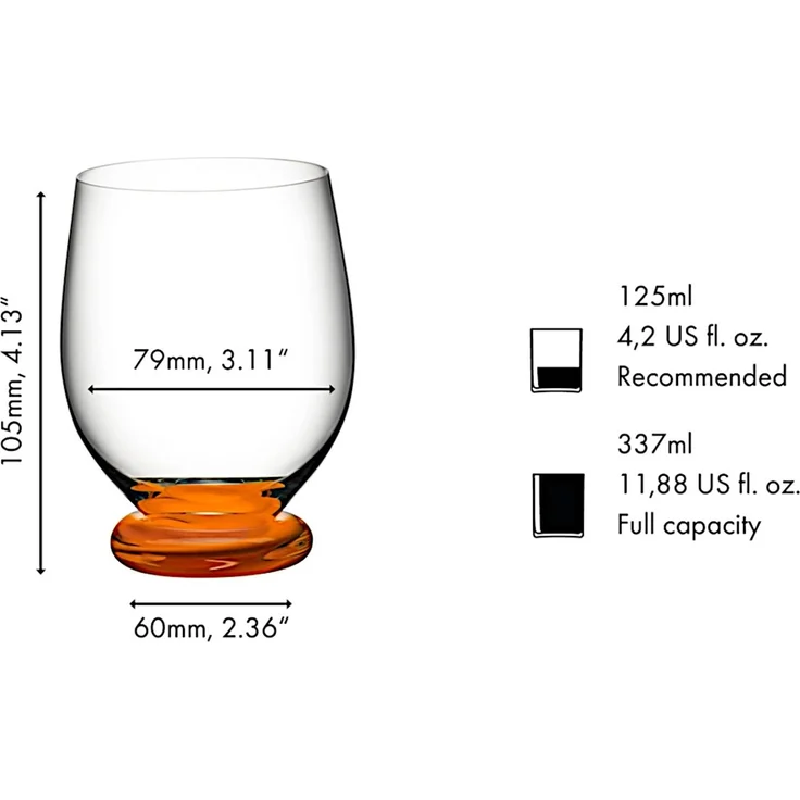 RIEDEL 4900/02DO FATTO A MANO Tumbler Piccolo - DUNKELORANGE, handgefertigt – Bild 2