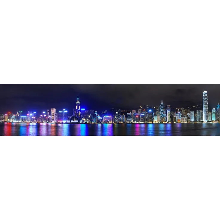 Glasbild "Skylin Hongkong" 33x95cm, Wandbild Glaswandbild 12345