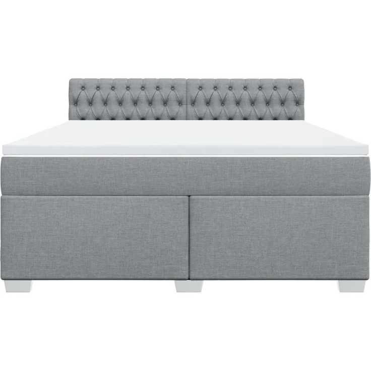 vidaXL Boxspringbett mit Matratze Hellgrau 180x200 cm Stoff 3285974 – Bild 4