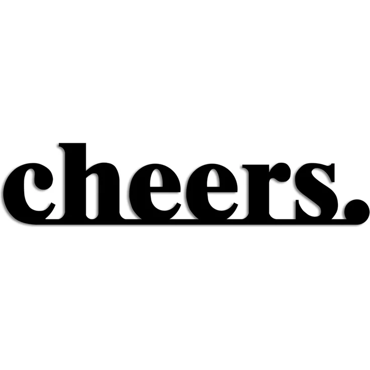 Wallity 'Cheers' Dekoratives Wandaccessoire aus Metall, Schwarz, 16 x 70 cm – Bild 5