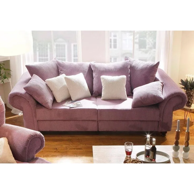 Home affaire Big-Sofa King Henry Mega Sofa, viel Platz, Breite 242cm, Federkern, in legerer Polsterung und vielen losen Kissen