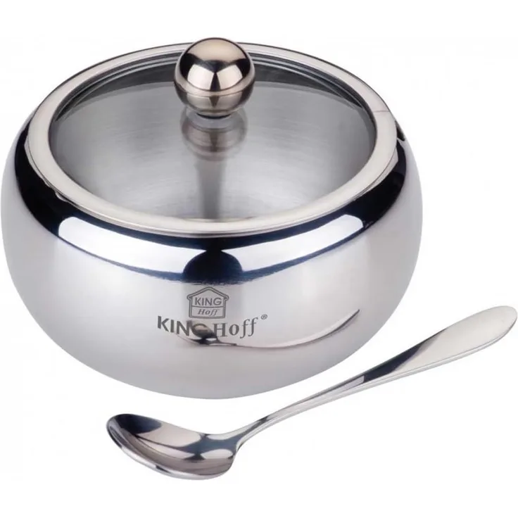 Kinghoff Kinghoff Zuckerdose aus Stahl mit Löffel KH3725